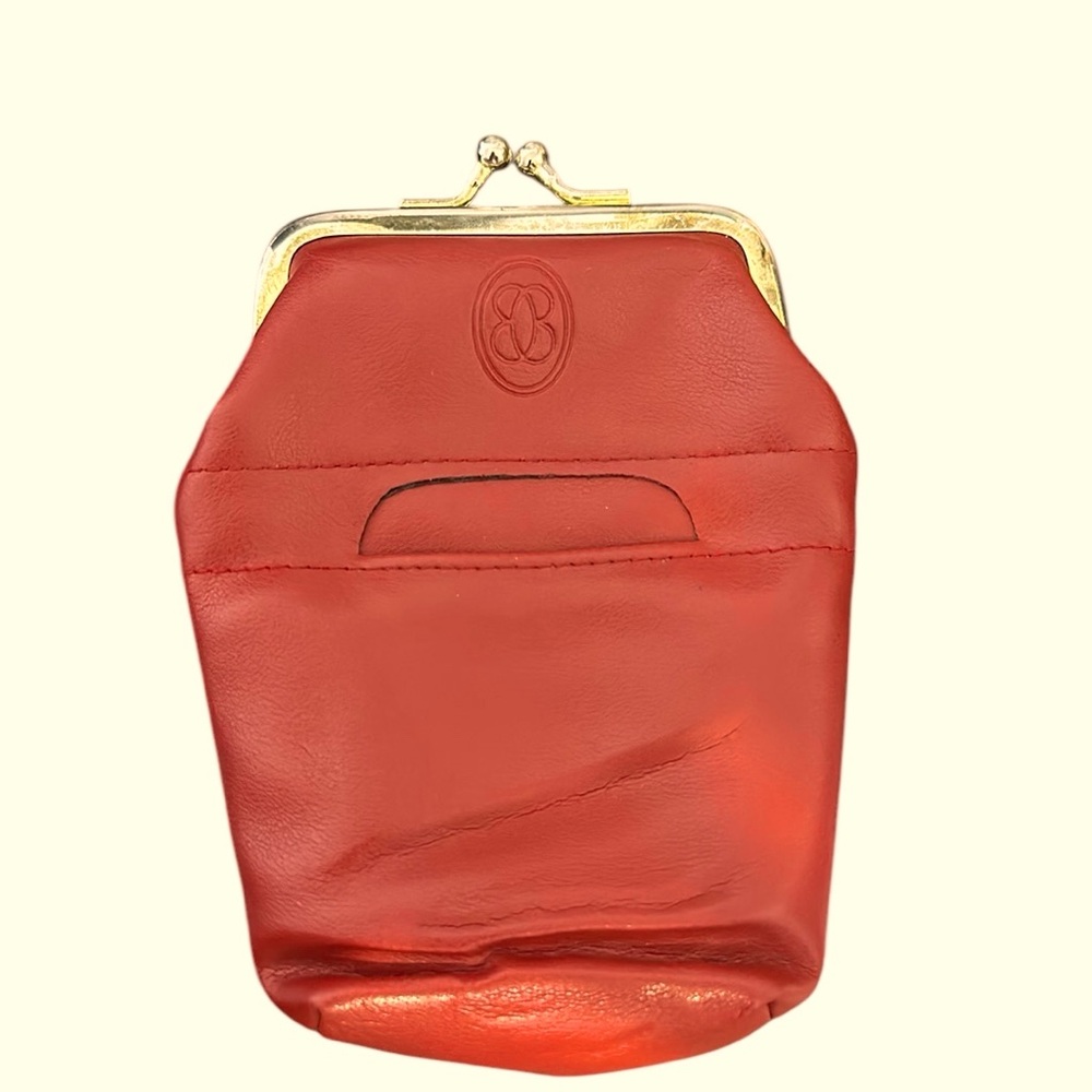 Vintage Burton Cigarette Case Leather Brick Red